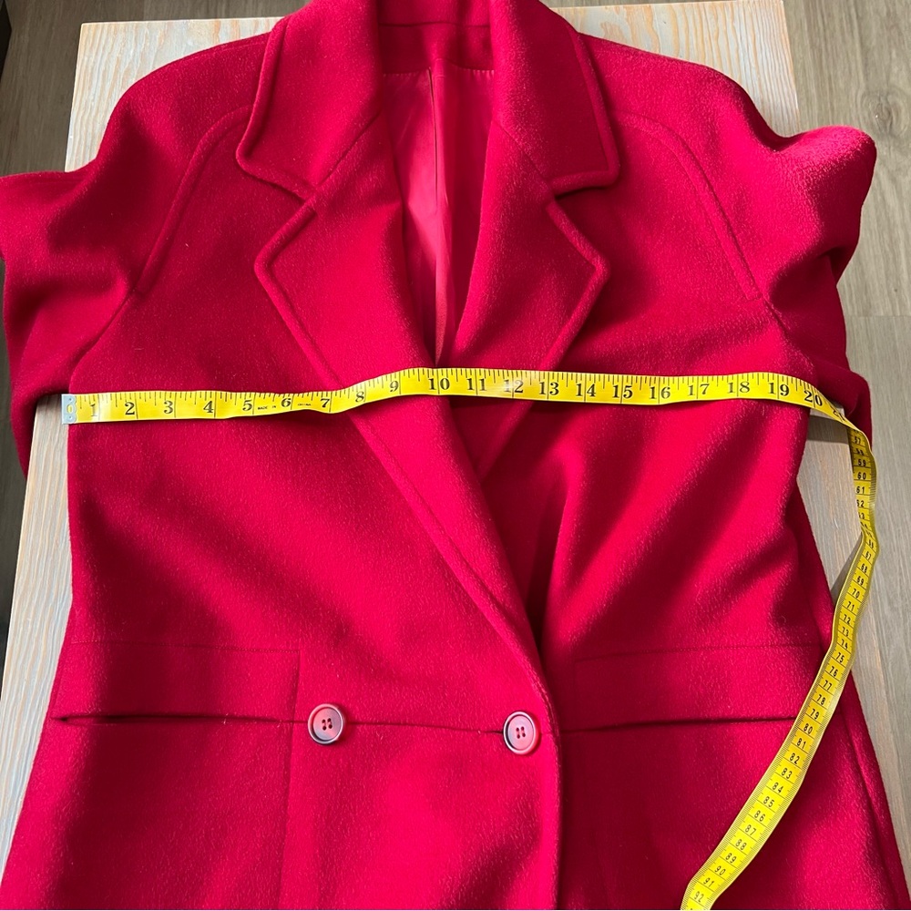 Gemini Vintage 70s Women's Red Wool Coat - Picture 3 of 6